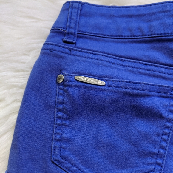 Celebrity Pink Blue Denim Shorts Rolled Cuff Short - Picture 3 of 6